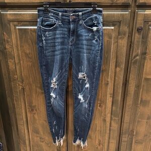 Judy Blue Skinny Fit Distressed Jeans 5 27 $79!